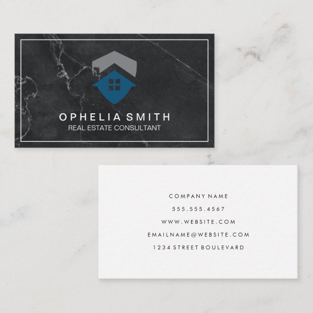 Real Anwesen | Realtor Agent | Zuhause Logo Visitenkarte (Vorne/Hinten)