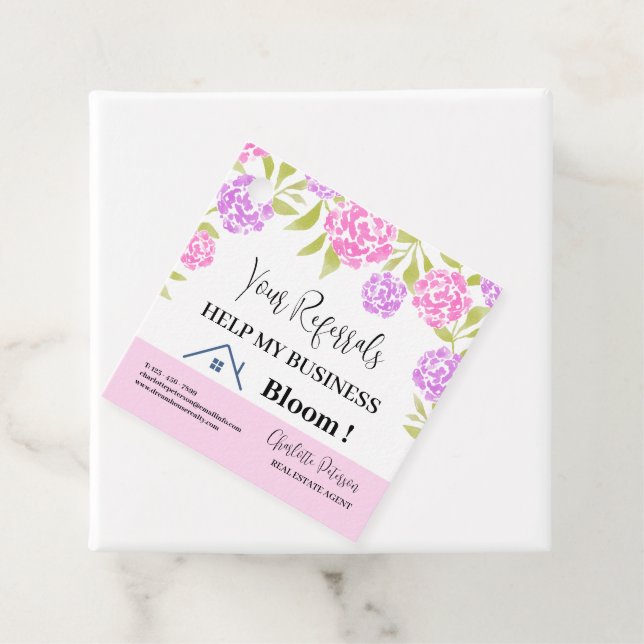 Real Anwesen Realtor Frühling Blumenstrauß Pop dur Geschenkanhänger (Beispiel)