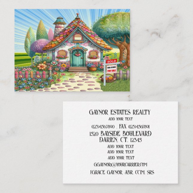 Real Anwesen Realtor Visitenkarte (Vorne/Hinten)