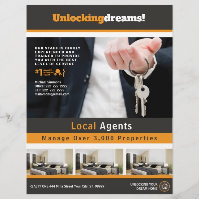 Real-Anwesen Realty-benutzerdefinierbarer Flyer (Vorne)