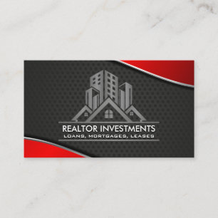 Real Anwesen Red Metallic Perforated Mesh Visitenkarte