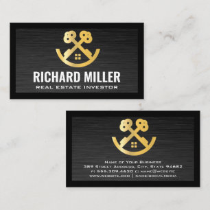 Real Anwesen Roof   Gold Keys und House Logo Visitenkarte