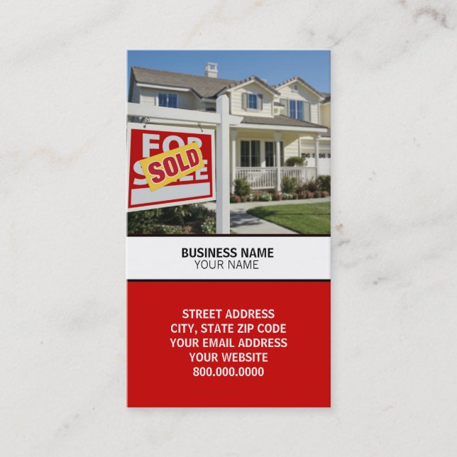 Real Anwesen Sales Business Card Visitenkarte (Vorderseite)