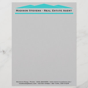 Real Anwesen Turquoise Rooftops Letterhead Briefkopf