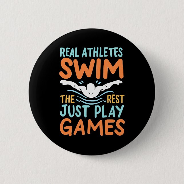 Real Athletes Swim Button (Vorderseite)