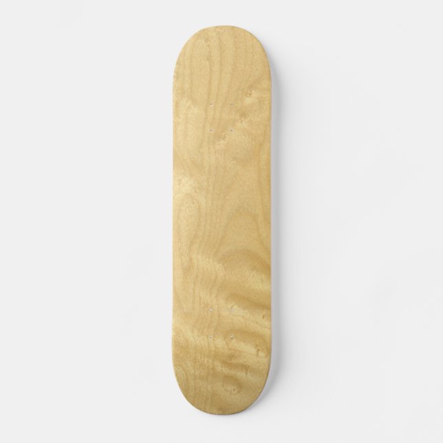Real Birds Eye Maple Veneer Woodgrain Skateboard (Vorderseite)