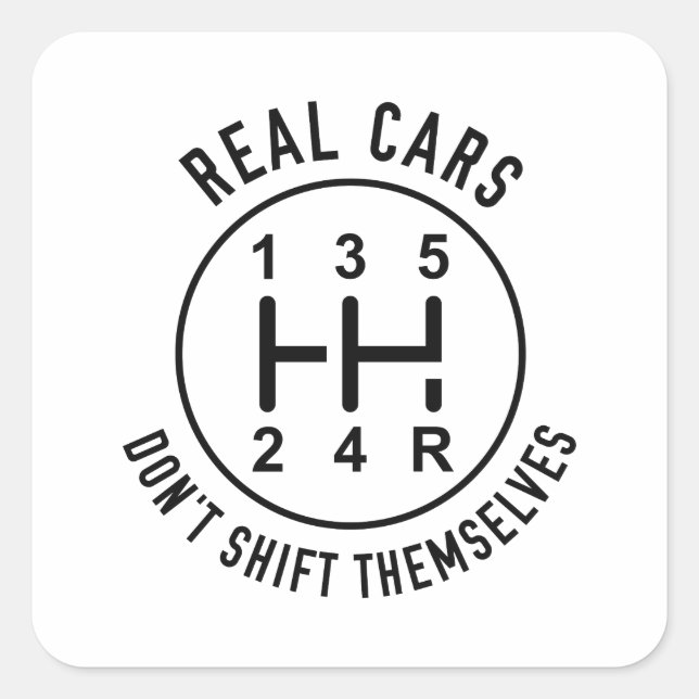Real Cars Quadratischer Aufkleber (Vorderseite)