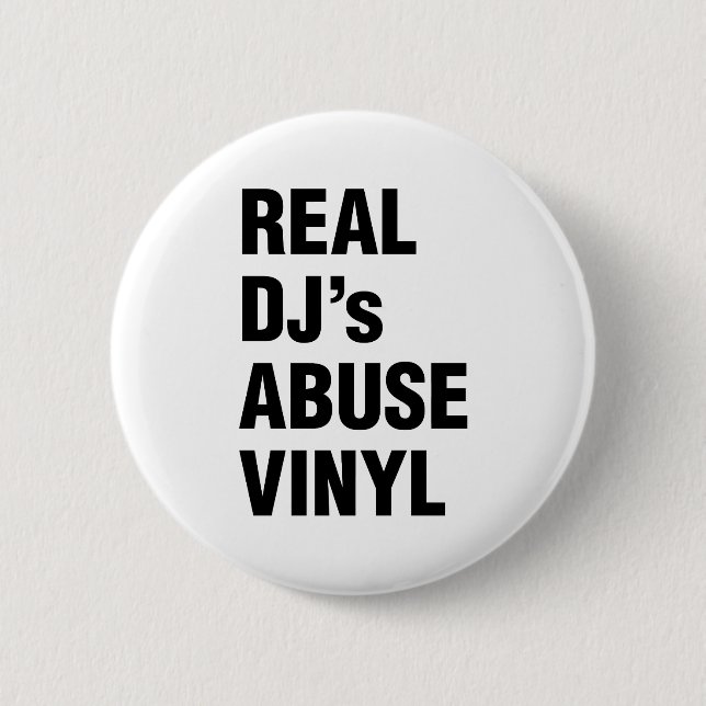 REAL DJ's MISSBRAUCH VINYL Button (Vorderseite)