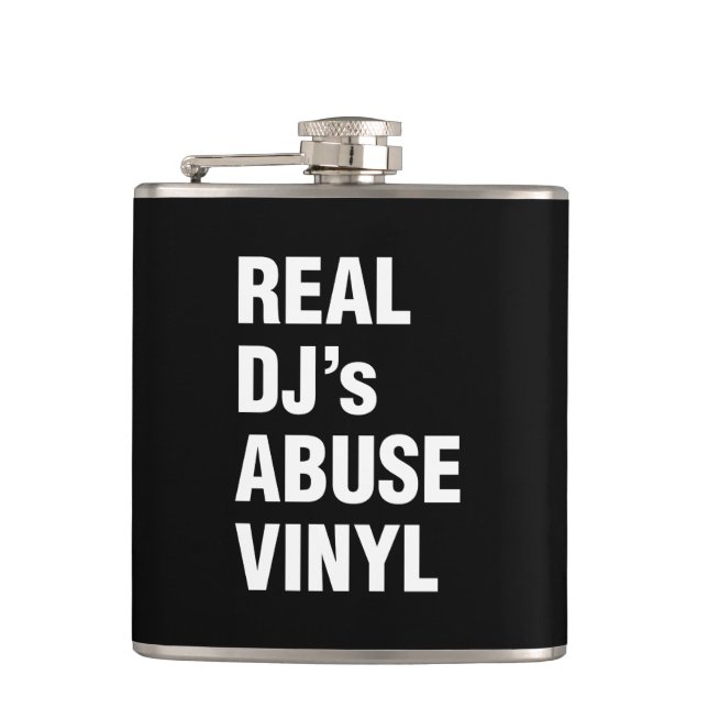 REAL DJ's MISSBRAUCH VINYL Flachmann (Vorderseite)