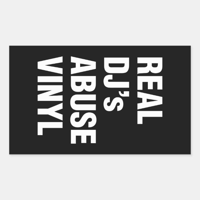 REAL DJ's MISSBRAUCH VINYL Rechteckiger Aufkleber (Vorderseite)