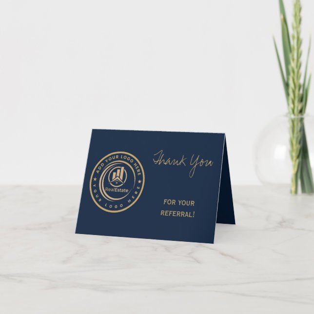 Real Estate Agent | Custom Logo Property Branding Dankeskarte (Vorderseite)