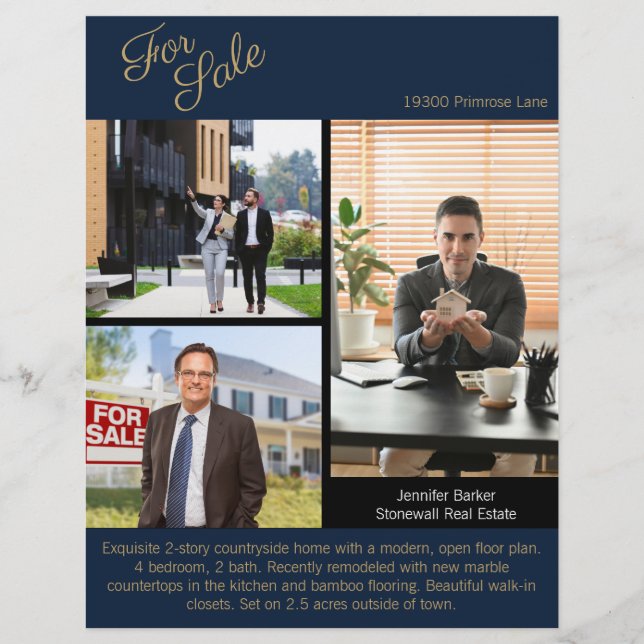 Real Estate Agent | Custom Logo Property Branding Flyer (Vorne)