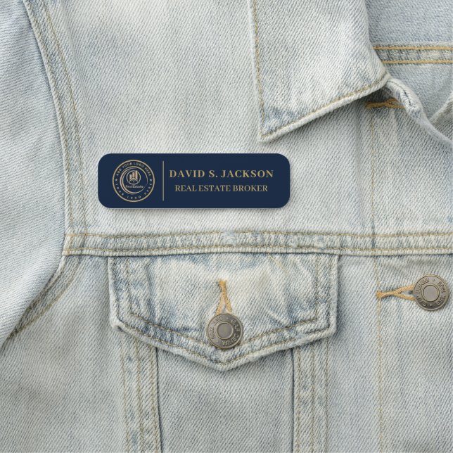 Real Estate Agent | Custom Logo Property Branding Namensschild (Beispiel)