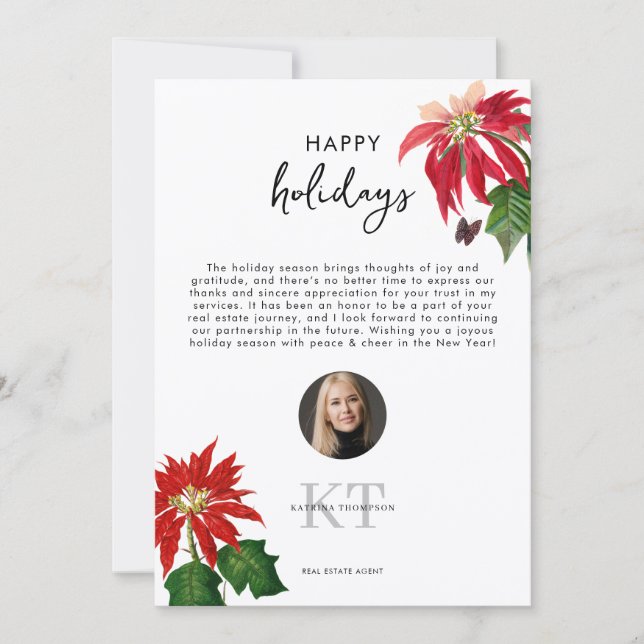 Real Estate Agent Realtor Christmas Happy Holidays Dankeskarte (Vorderseite)