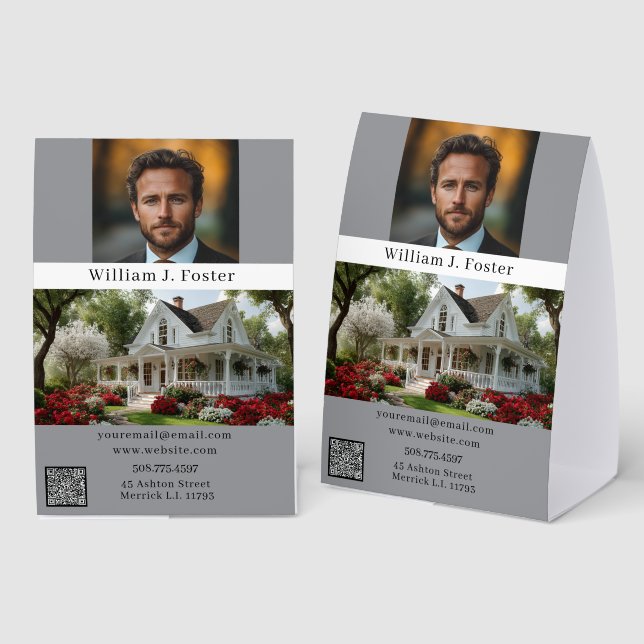 Real Estate Agent Realtor Photo  Tischaufsteller (Vorder-/Rückseite)