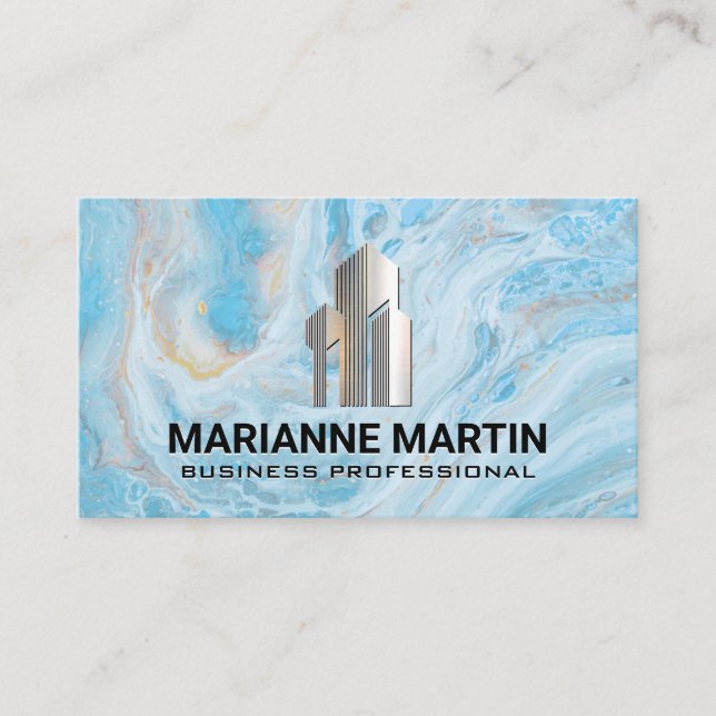 Real Estate Building Logo | Business Professional Visitenkarte (Vorderseite)