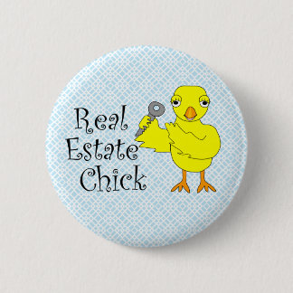 Real Estate Chick Ornament Button
