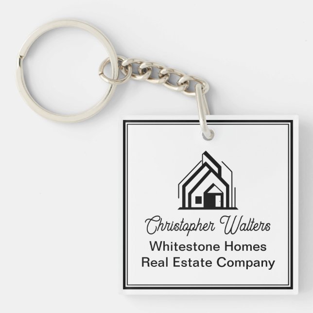 Real Estate Company Customized Logo Realtor Schlüsselanhänger (Vorderseite)