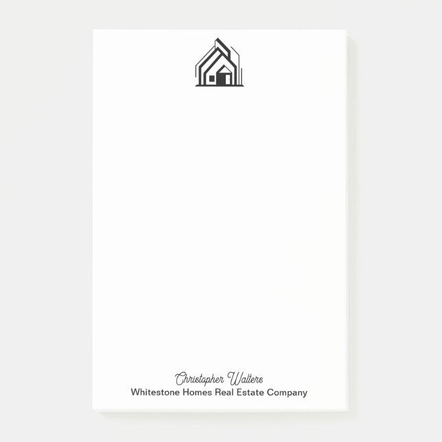 Real Estate Company Customized Realtor Logo Post-it Klebezettel (Vorderseite)