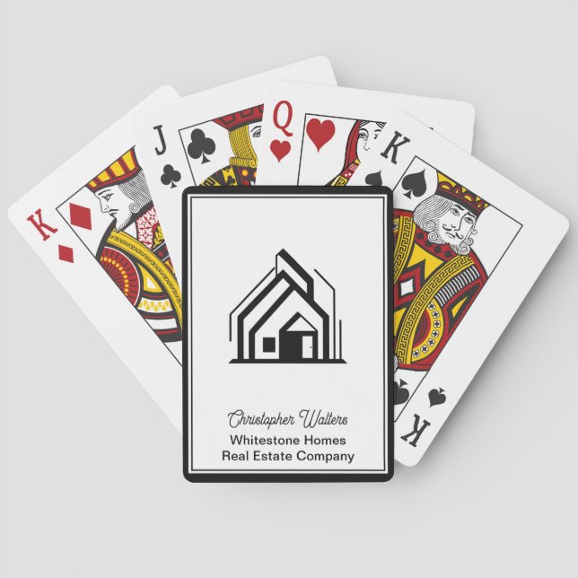 Real Estate Company Customized Realtor Logo Spielkarten (Rückseite)