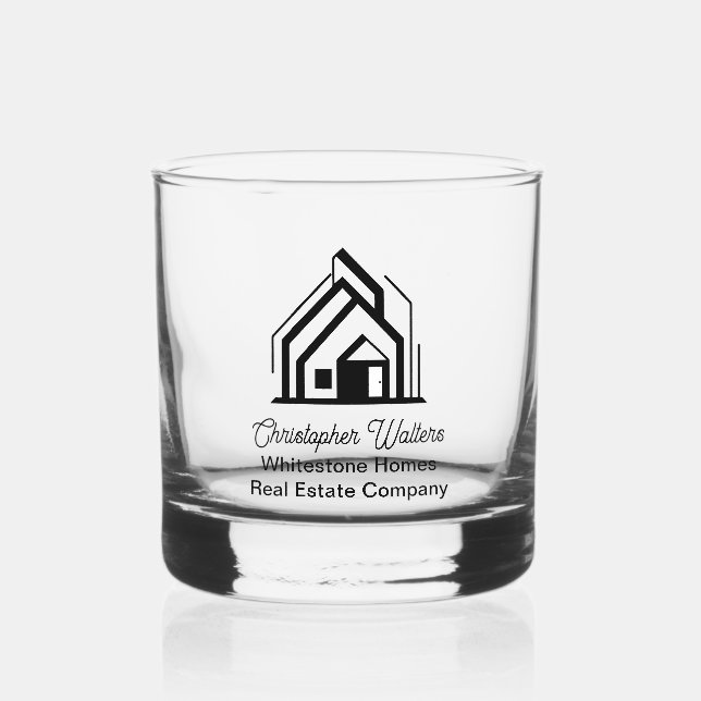 Real Estate Company Customized Realtor Logo Whiskyglas (Vorderseite)