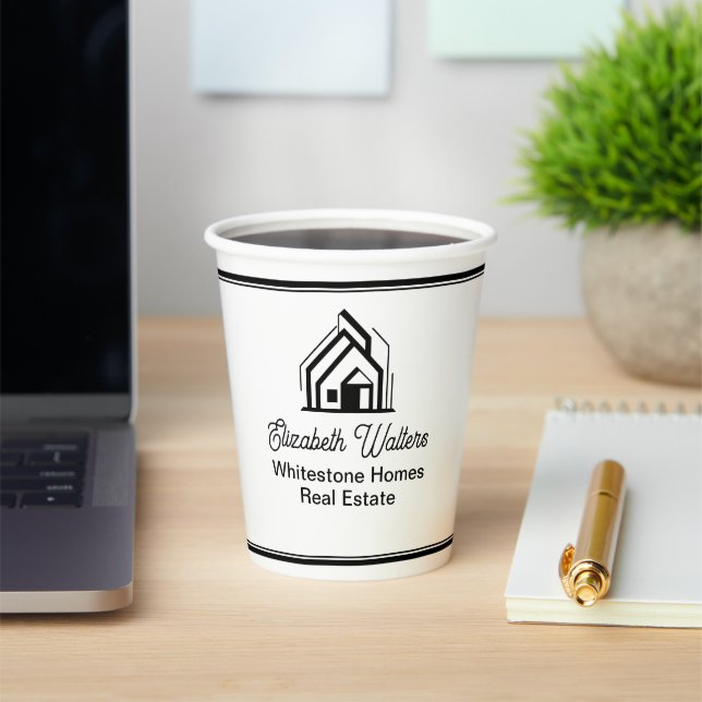 Real Estate Company Realtor Open House Logo Pappbecher (InSitu)