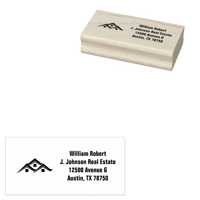 Real Estate Golden House Logo Modern Realtor Gummistempel (Stempel)