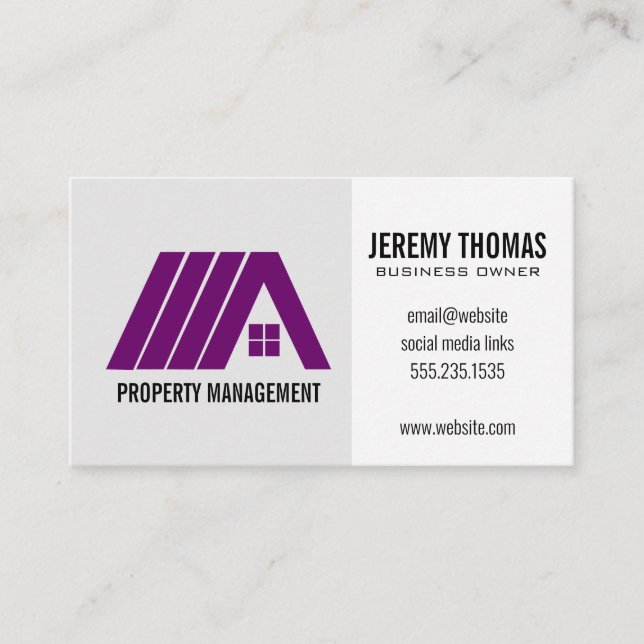 Real Estate Logo Purple Visitenkarte (Vorderseite)
