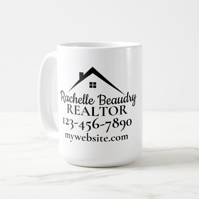 Real Estate Marketing Custom Realtor Kaffeetasse (Vorderseite Links)
