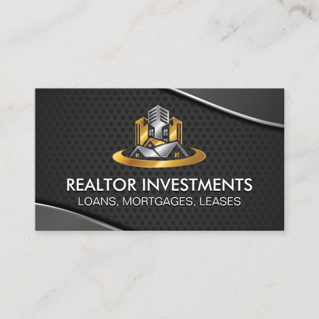 Real Estate Modern Logo | Commercial Properties Visitenkarte (Vorderseite)