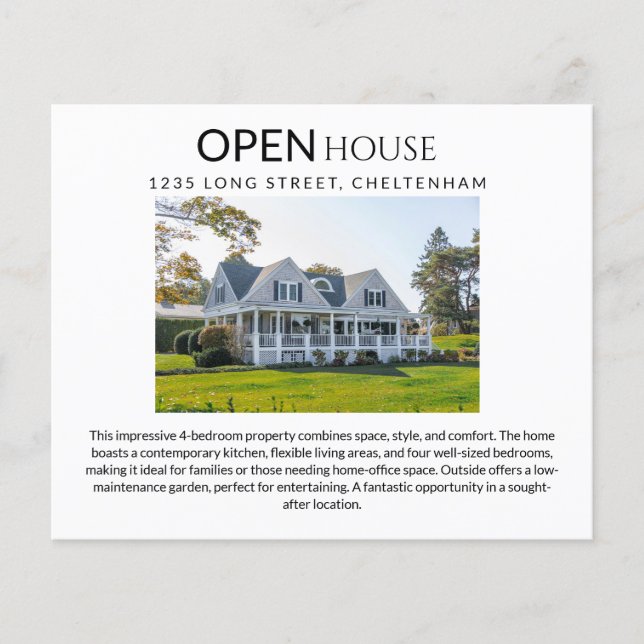 Real Estate Open House Targeting Postcards & Flyer (Vorne)