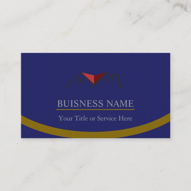 Real Estate Personalized Navy Blue  Visitenkarte (Vorderseite)