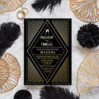 Real Foil Art Deco Geometrische Kite Form Hochzeit