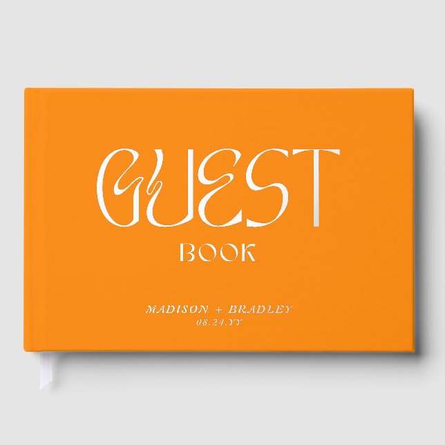 Real Foil Elegante Calligraphy Script Wedding Gästebuch (Vorderseite)