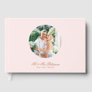 Real Foil Foto Einfache Personalisierte Rosa Hochz Gästebuch