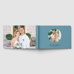 Real Foil Foto Einfaches Personalisiertes Blue Wed Gästebuch
