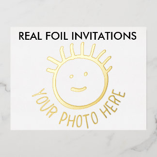 REAL FOIL FOTO Kinder Party Einladungen GOLD