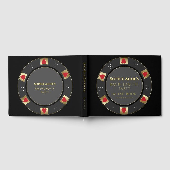 Real Foil Las Vegas Poker Chip Junggeselinnen-Absc Gästebuch (Voll)