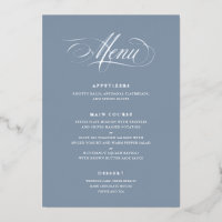 Real Foil Mariage Menu Classic Script Calligraphie