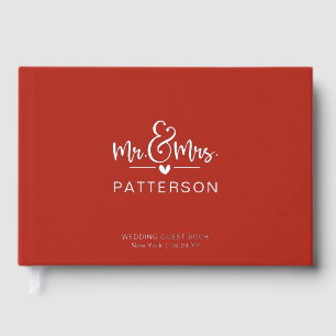 Real Foil Mr. & Mrs. Personalisiert Name Red Weddi Gästebuch
