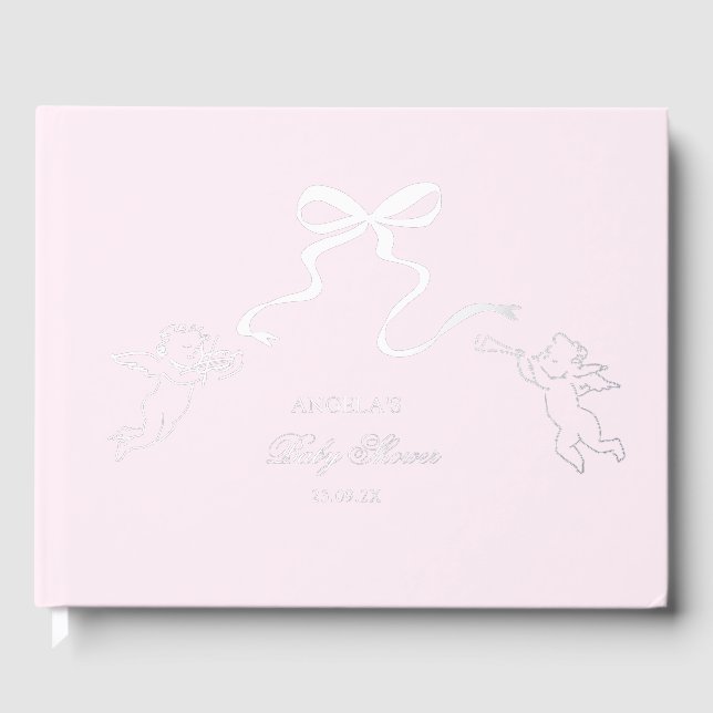 Real Foil Pink Baby Showroom Gästebuch (Vorderseite)