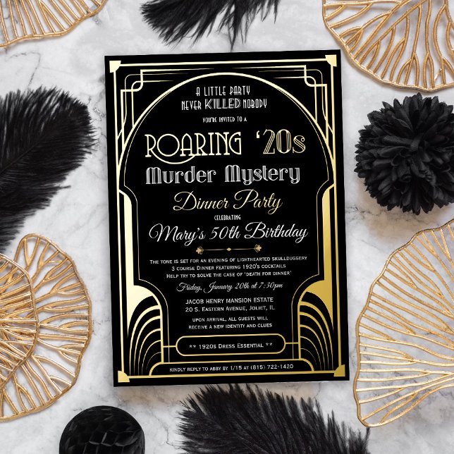 "Real Foil Roaring 20s Murder Mystery Invitation" Folieneinladung (Von Creator hochgeladen)