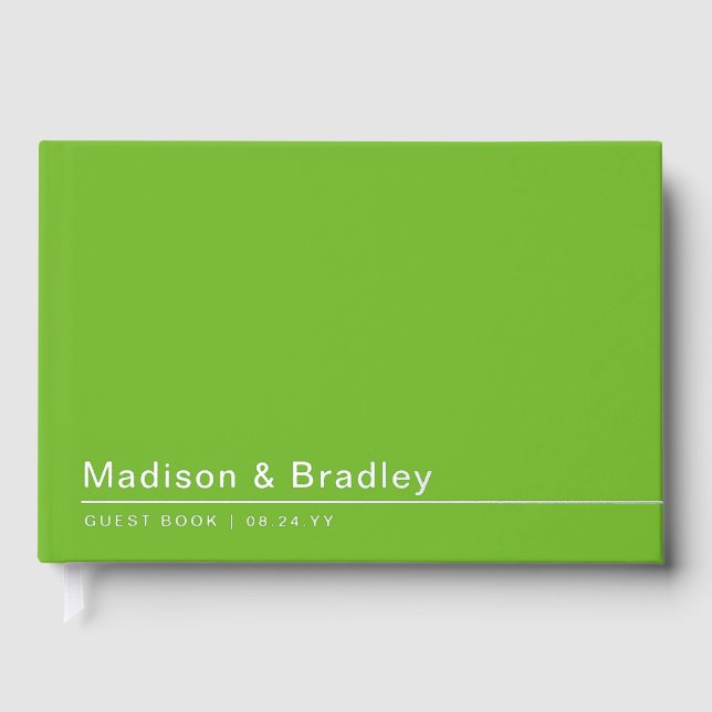 Real Foil Simple Modern Silver Script Wedding Gästebuch (Vorderseite)