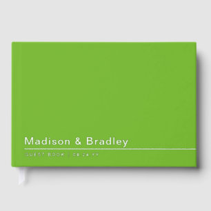 Real Foil Simple Modern Silver Script Wedding Gästebuch