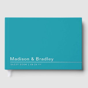 Real Foil Simple Modern Silver Script Wedding Gues Gästebuch