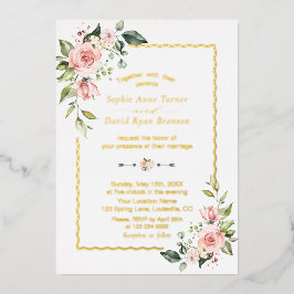 REAL FOIL Wasserfarbe Rosa Blumenzehen Folieneinladung