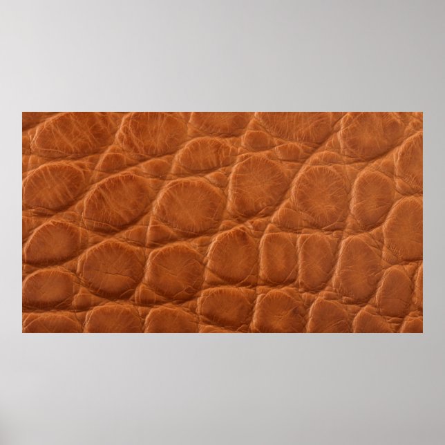 Real genuine tan brown alligator leather texture,  poster (Vorne)