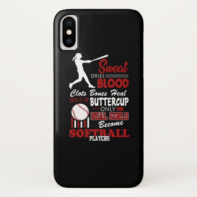 Real Girls Become Softball Players Gift Case-Mate iPhone Hülle (Rückseite)