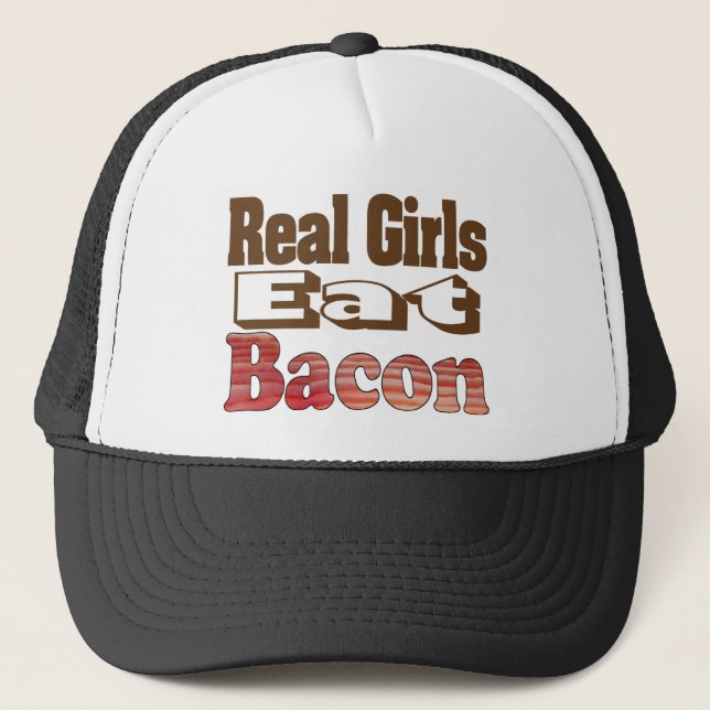 Real Girls Eat Bacon Truckerkappe (Vorderseite)