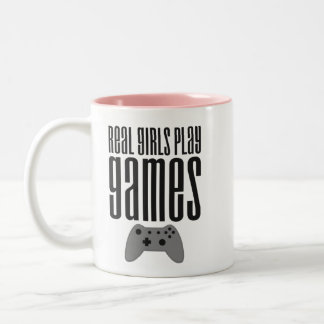 Real Girls Jouer Jeux Mug café à deux tons